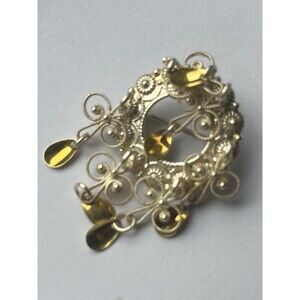 Vintage Norwegian 830 Silver Solje Sølje Brooch Dangling Spoons Traditional Pin